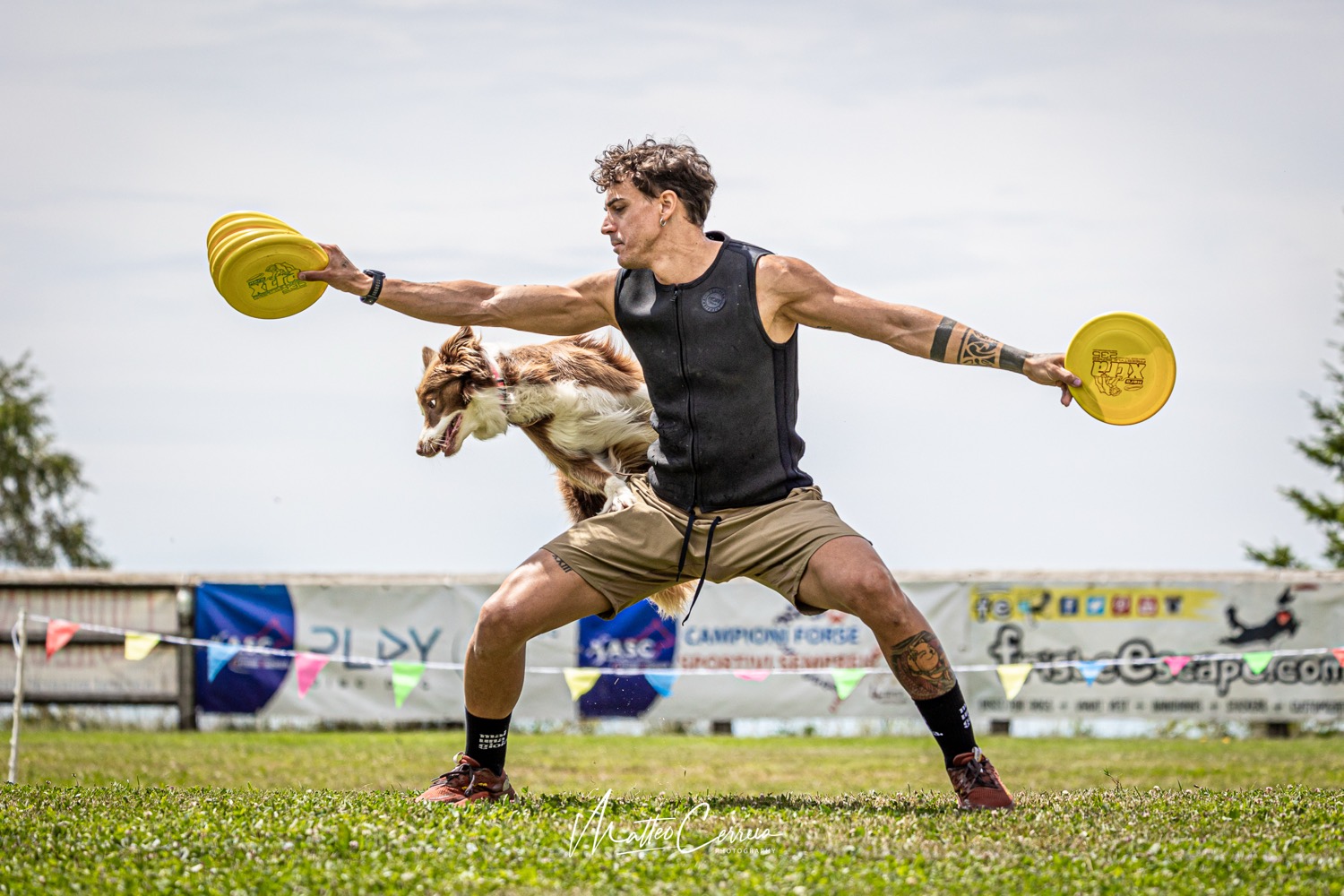Antonio Puccio in gara di disc dog con Kenya