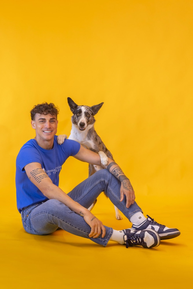 Antonio Puccio con Feel, border collie blue merle
