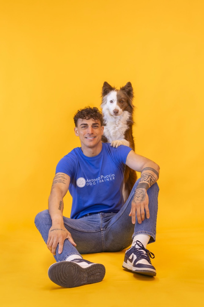 Antonio Puccio con Kenya, border collie